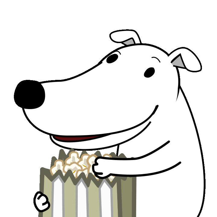 DIG mascot eating popcorn